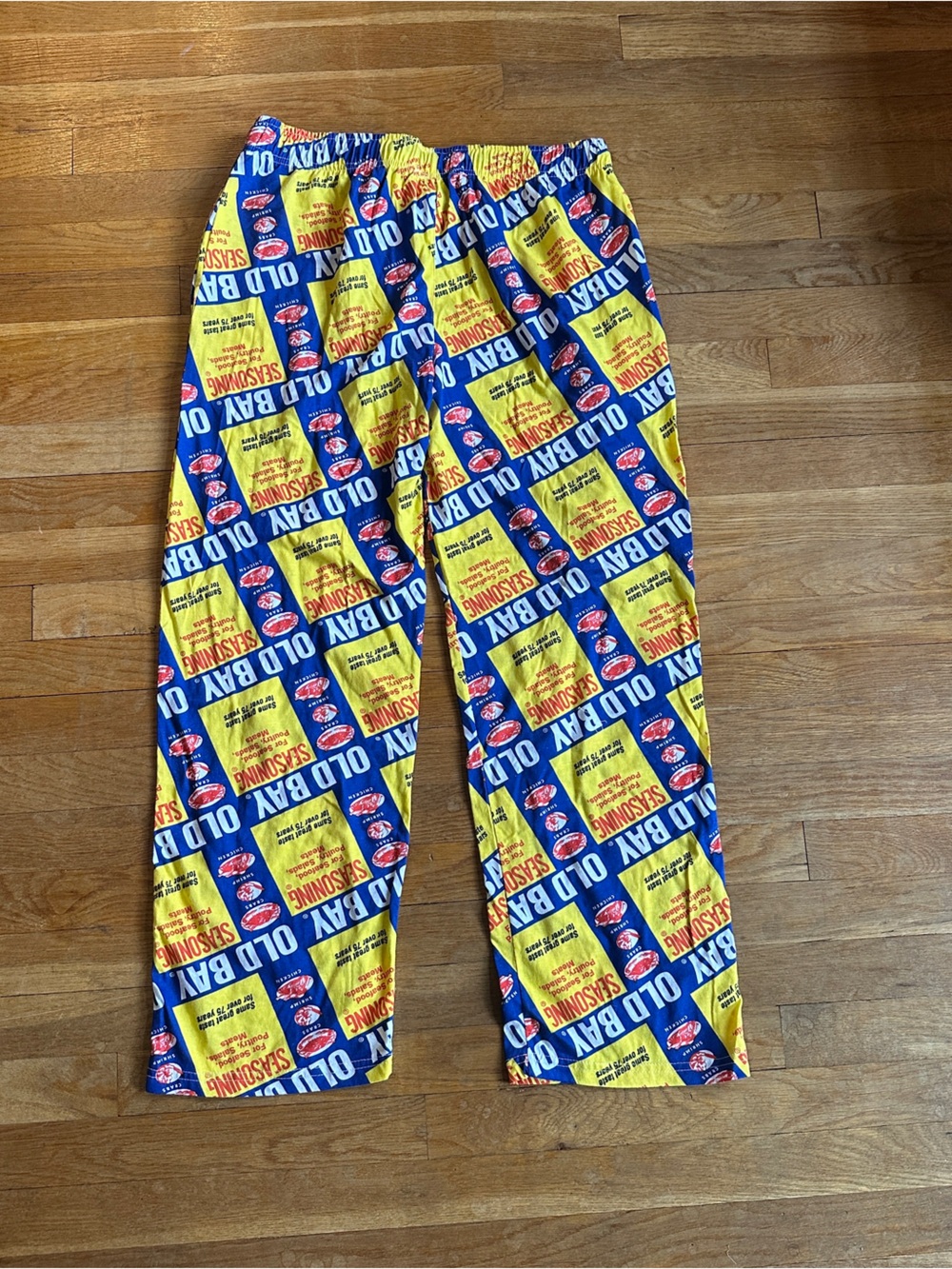 Old Bay Print Pajama Pants - Yellow & Blue - Picture 3 of 3